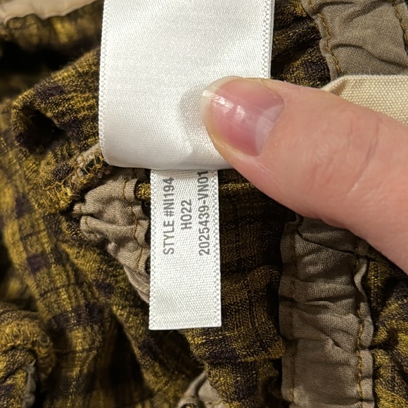 Madewell Tie-Back Cutout Top in Plaid Spiced Olive size XXS - Picture 9 of 9